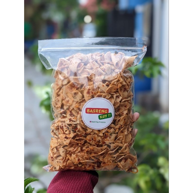 

Keripik Basreng (Baso Goreng) Pedas Gurih Daun Jeruk Homemade Berat 250 gr, 500 gr, 1 kg