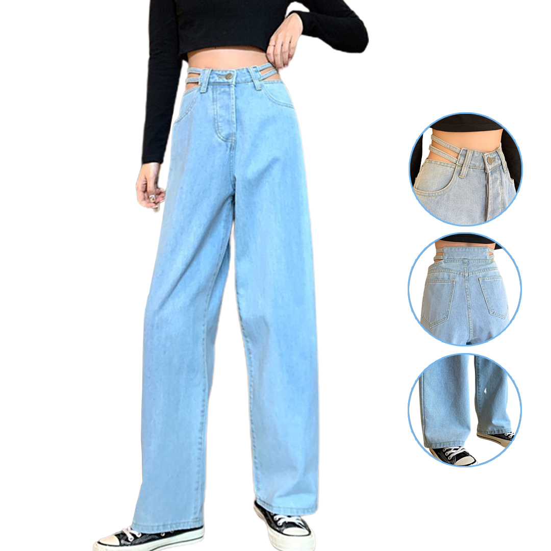 Celana jeans korea / Celana Panjang YS 6079 kulot model terbaru  - high waist - SOSOYO