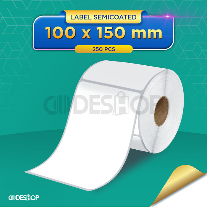 Label Semicoated 100x150 mm isi 250 Stiker Printer Barcode Citizen TSC