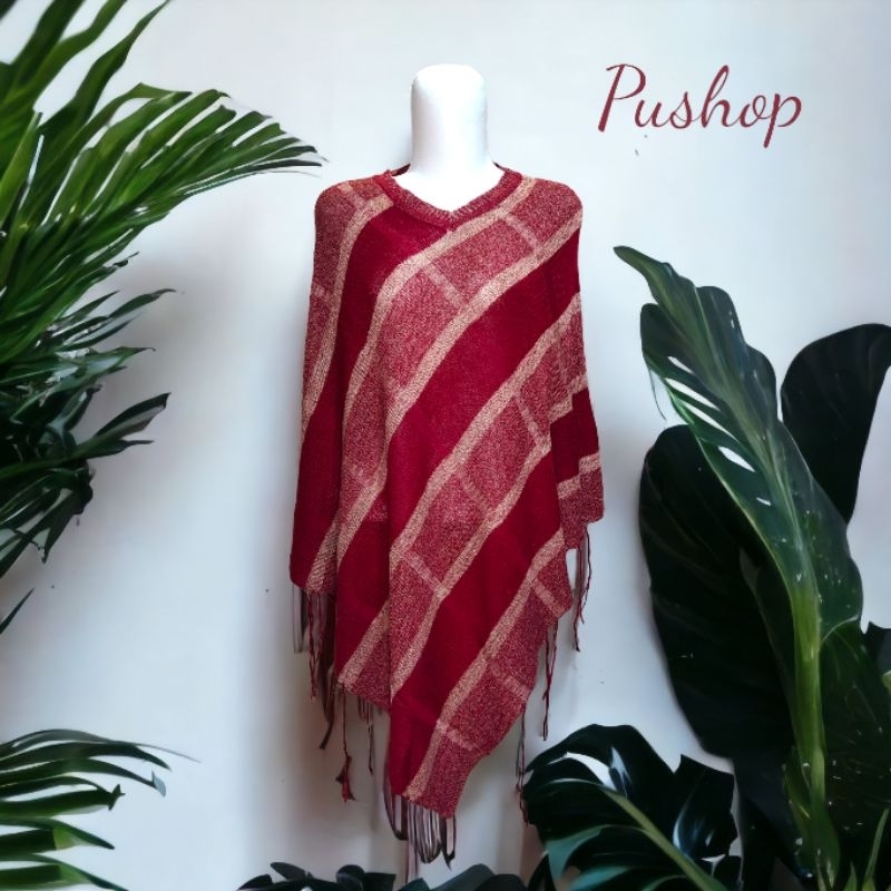 Pushop7 - Poncho Wanita Rajut , Ponco, Outer, cardigan