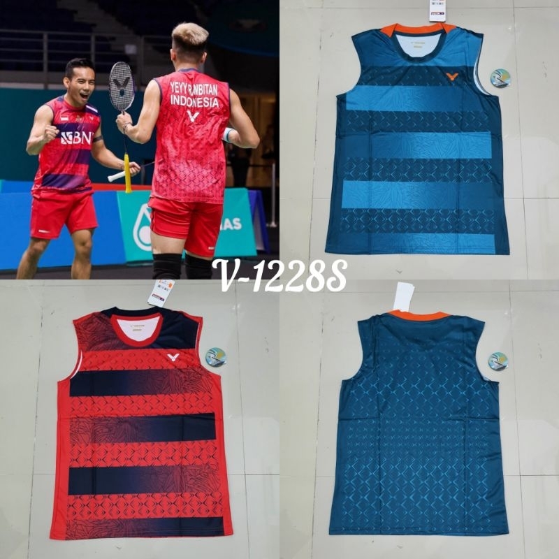 V1228S KAOS BADMINTON SINGLET VICTOR IMPORT BAJU BULU TANGKIS OLAHRAGA