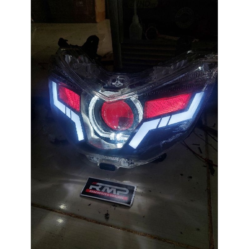HEADLAMP NMAX OLD CUSTUME LAZY BILED WST NEW HEADLAMP ORIGINAL