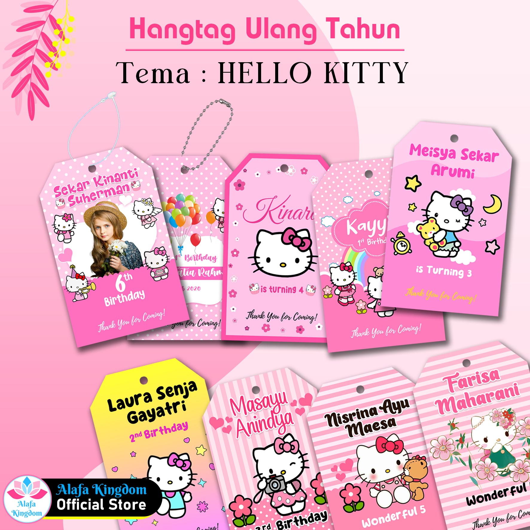 

[alafakingdom] 8 Pcs Hangtag Ulang Tahun Birthday Hello Kitty Ultah