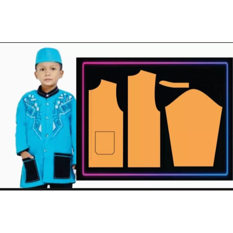 jual pola baju Koko anak. jual pola bukan jual baju. jasa pola id