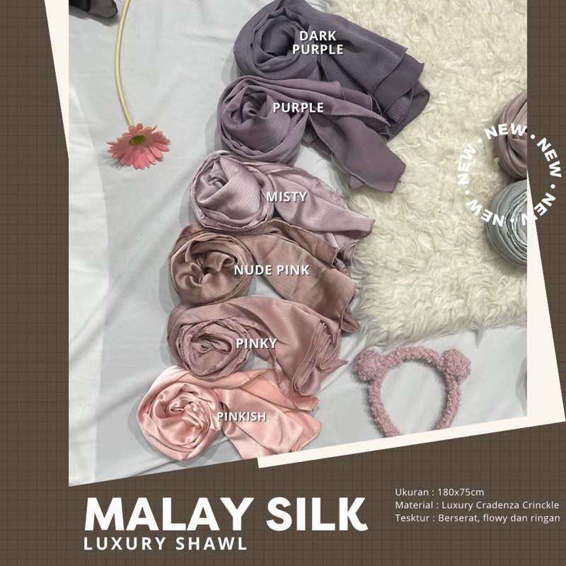 [ BUY 1 GET 1 ] 11-15 November 2023 • Malay Silk Luxury Shawl by idellstore • Pashmina Silk crinkle premium