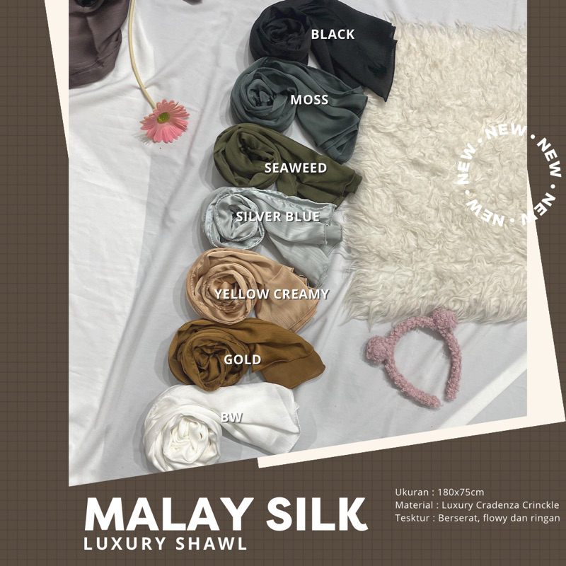 [ BUY 1 GET 1 ] 11-15 November 2023 • Malay Silk Luxury Shawl by idellstore • Pashmina Silk crinkle premium