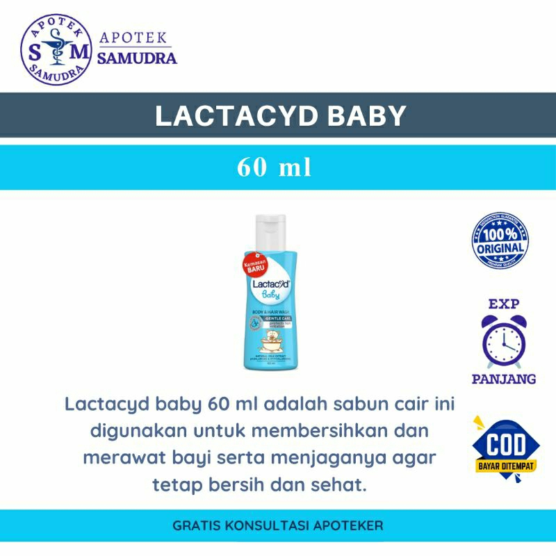 LACTACYD BABY - 60 ml (sabun mandi bayi sabun cair bayi perawatan mandi perawatan bayi sabun cair sa