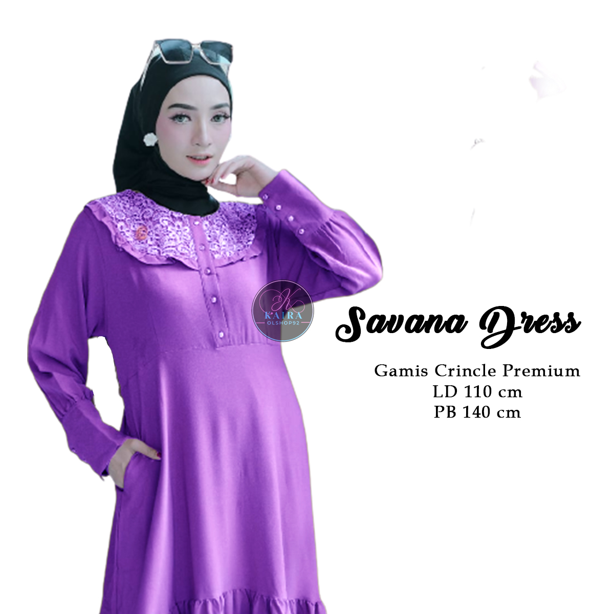 Savana dress Gamis Cringcle Airfolw Terbaru Ori by Emos cod