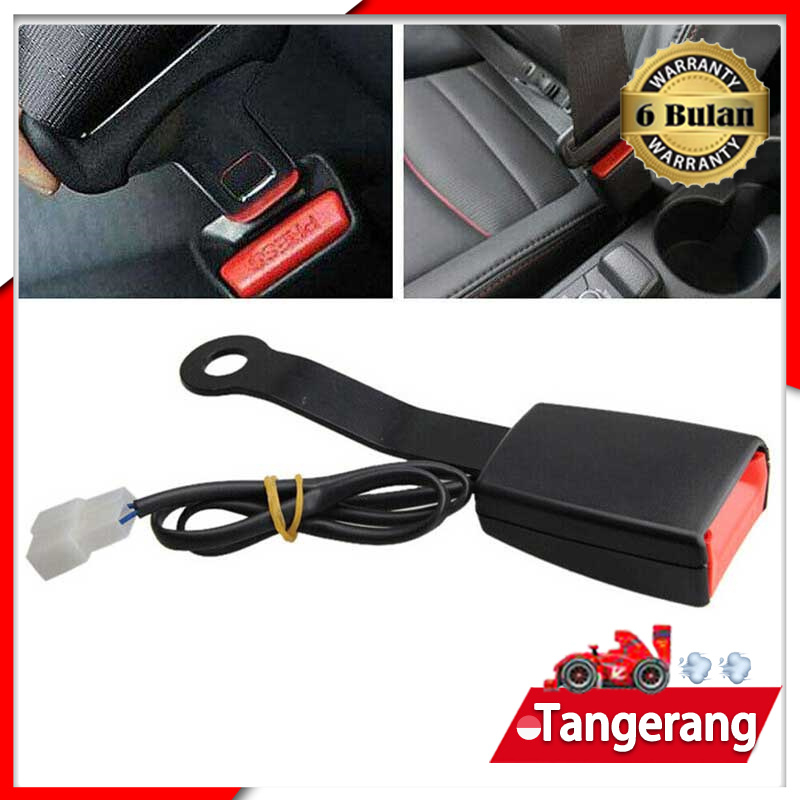 Colokan Lock Safety Seat Belt Stik Skop Stik Tangkai Kunci Colokan Safety Belt Sabuk Pengaman Universal 173mm Dengan Kabel Peringatan