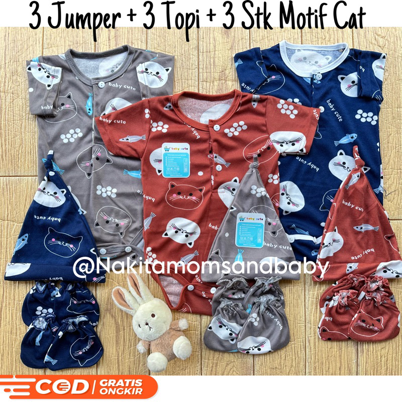 Jumper Bayi Topi Sarung tangan Dan Sarung tangan Kaki bayi baru lahir perlengkapan newborn SNI Promo 9.9