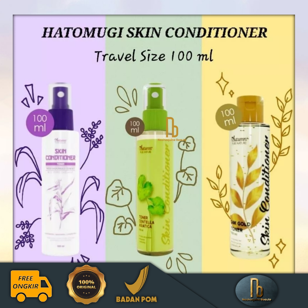 AUTUMN Skin Conditioner 100ml with Hatumogi Centella 24k Gold