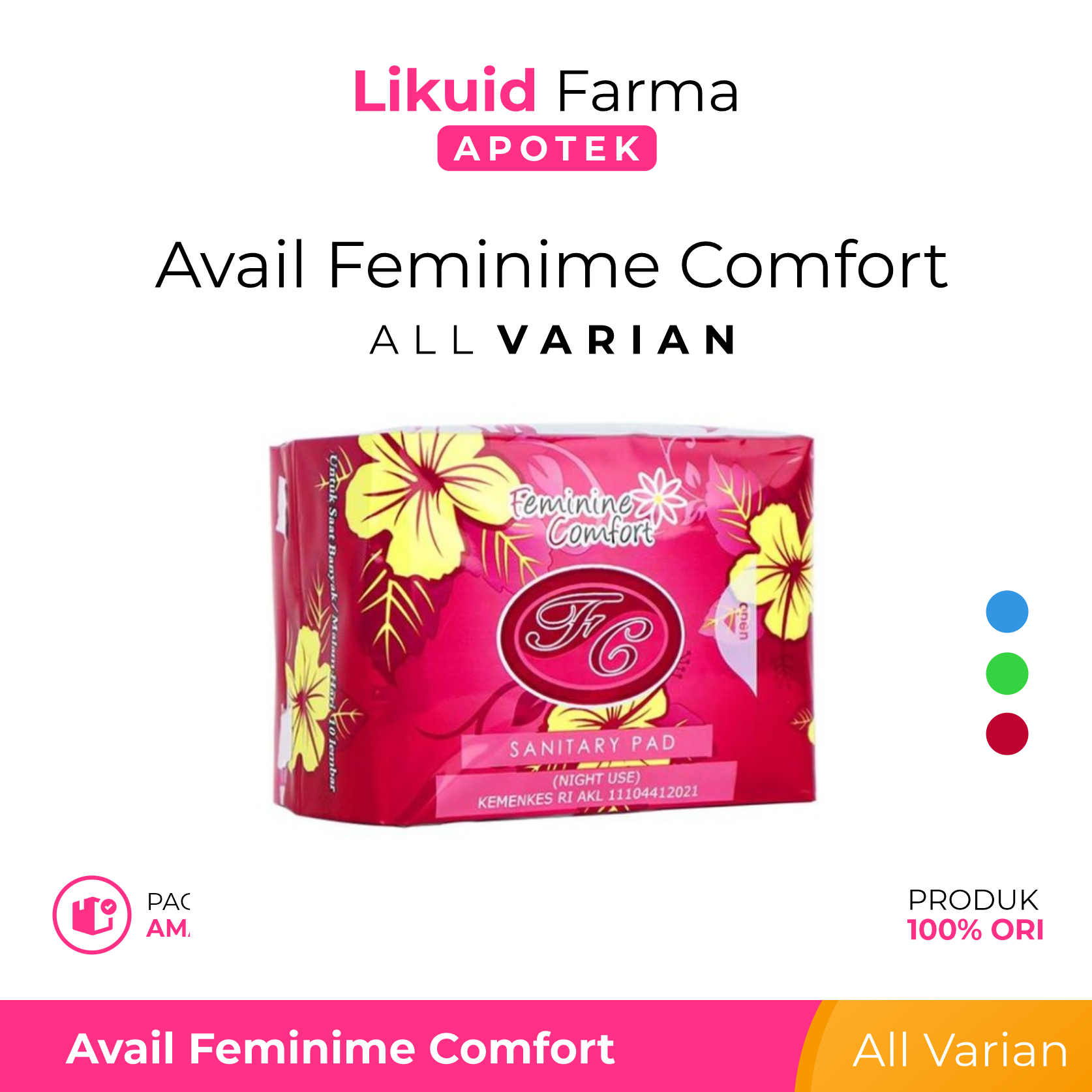 Pembalut Herbal Avail / Avail Biru / Avail Pink / Avail Hijau