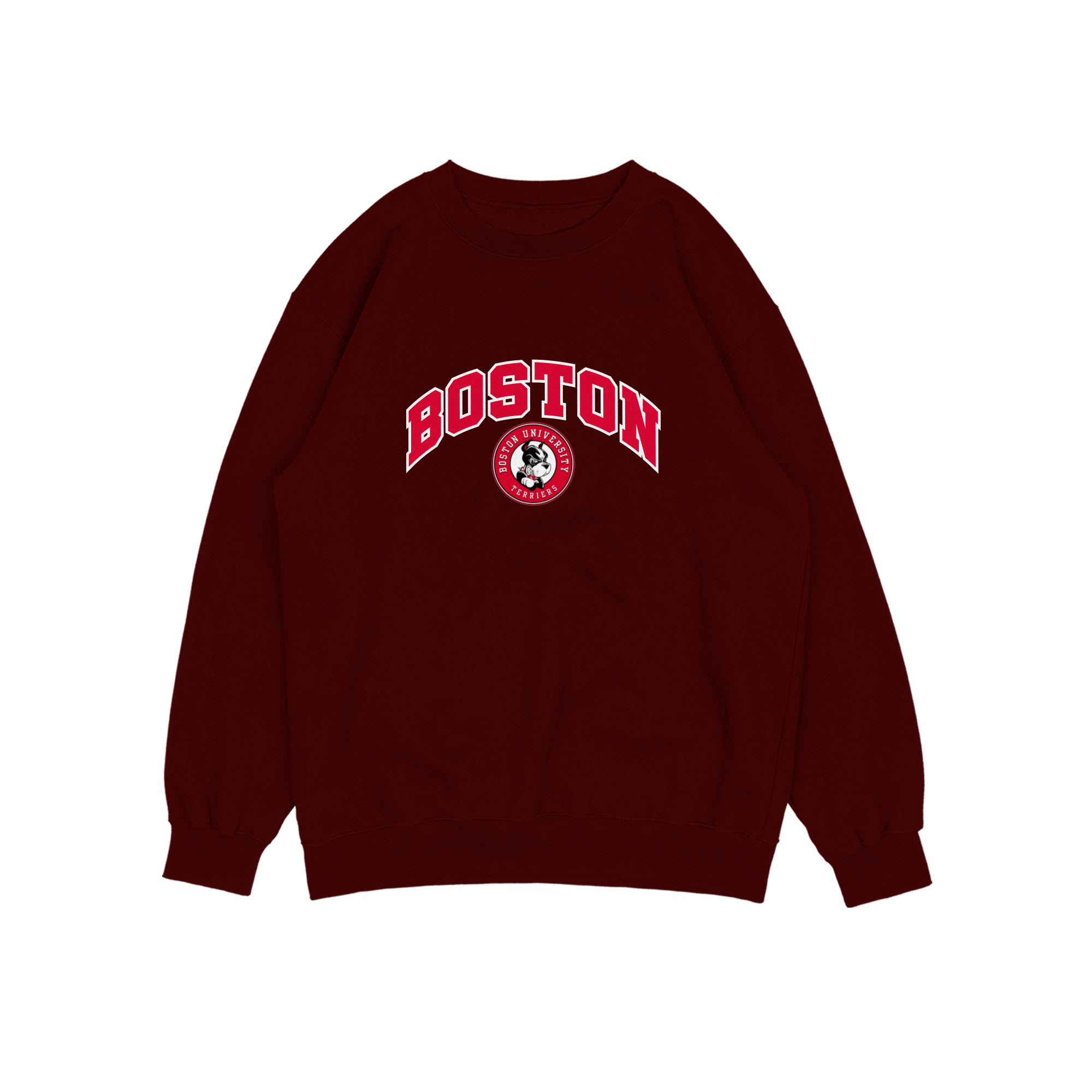 BOSTON LOGO SWEATER SWITER CREWNECK OVERSIZE PRIA WANITA Size M-XXL