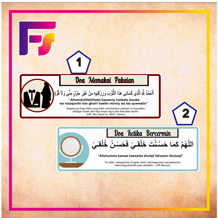 

Stiker waterproff doa memakai pakaian & doa bercermin