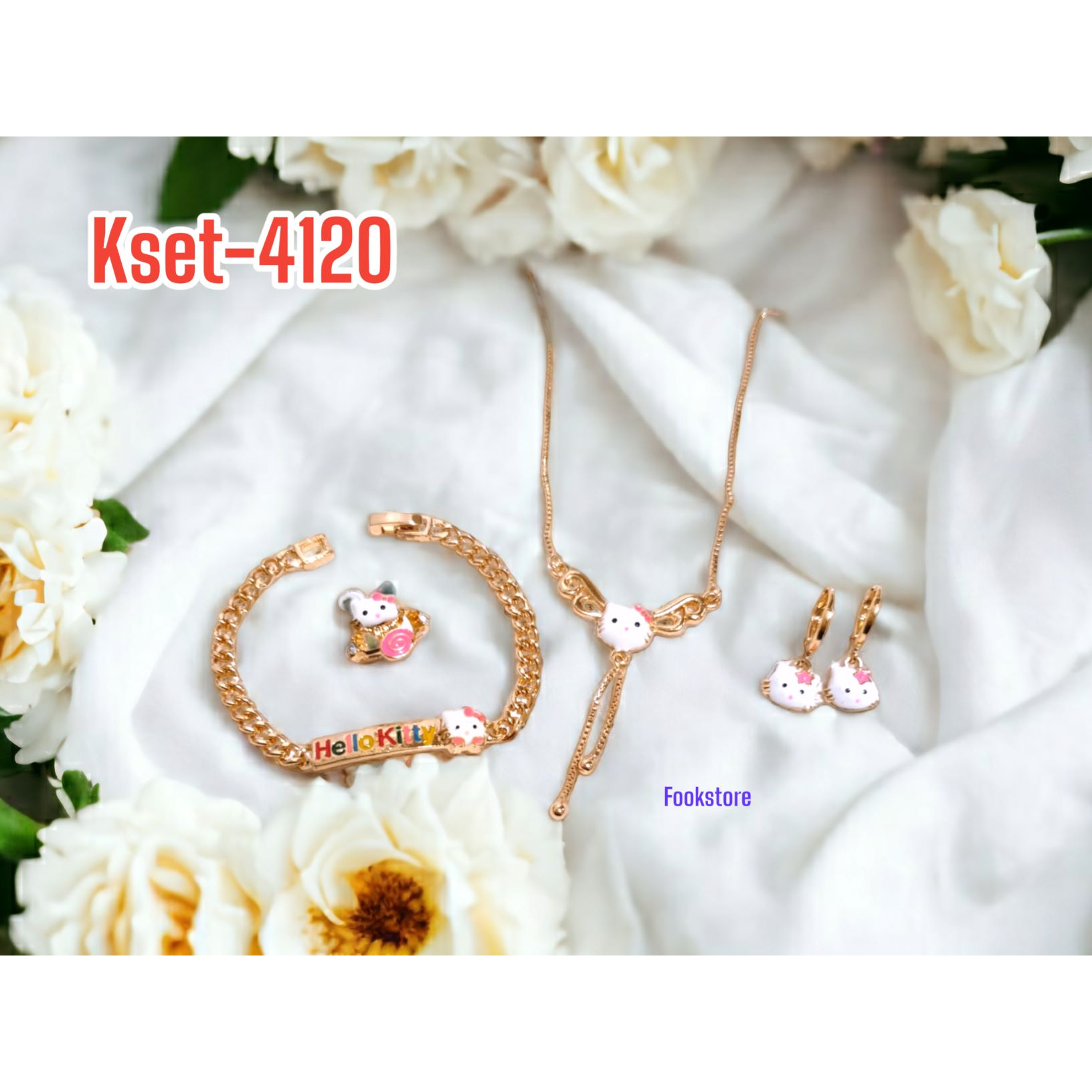 SET PERHIASAN ANAK MOTIF KARTUN ISI 4 ITEM/KSET-4119/KSET-4120