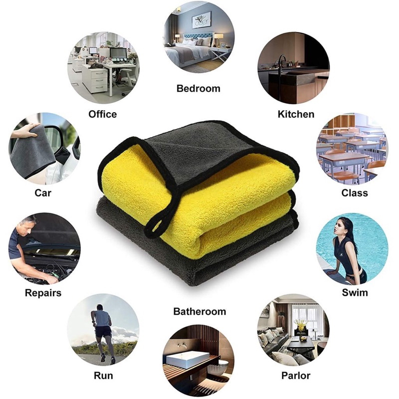 KAIN LAP MOBIL MICROFIBER 30 X 30 / KAIN LAP KUNING SERBAGUNA 30X30 / KAIN LAP MOTOR DAPUR / CAR WASH TOWEL