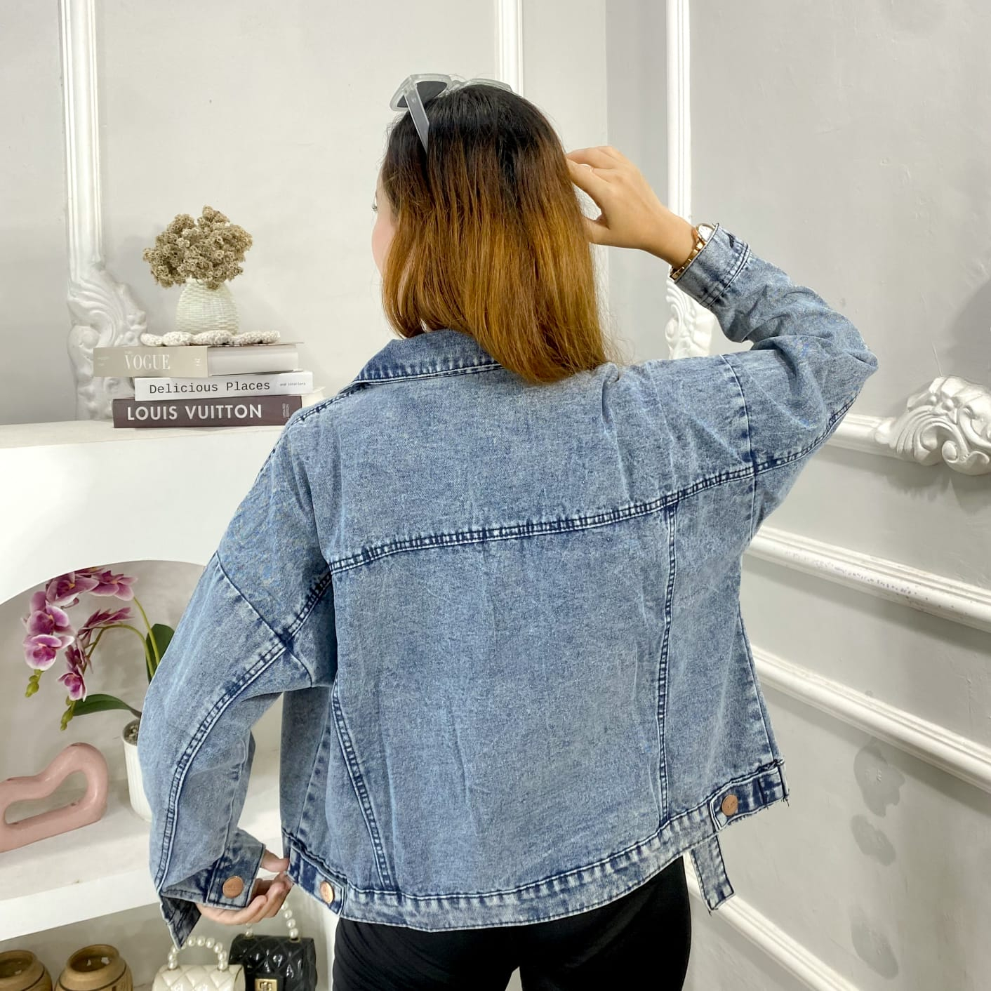 JAKET JEANS CROP DENIM WANITA SAKU VARIASI