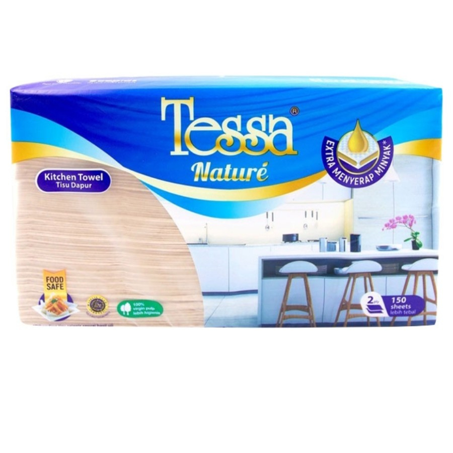 Tisu Tessa 150 Sheets 2 Ply THSN02 sheet / Tissue Nature Kitchen Hand Towel Interfold / Tisu Dapur Serbet 150s 2ply