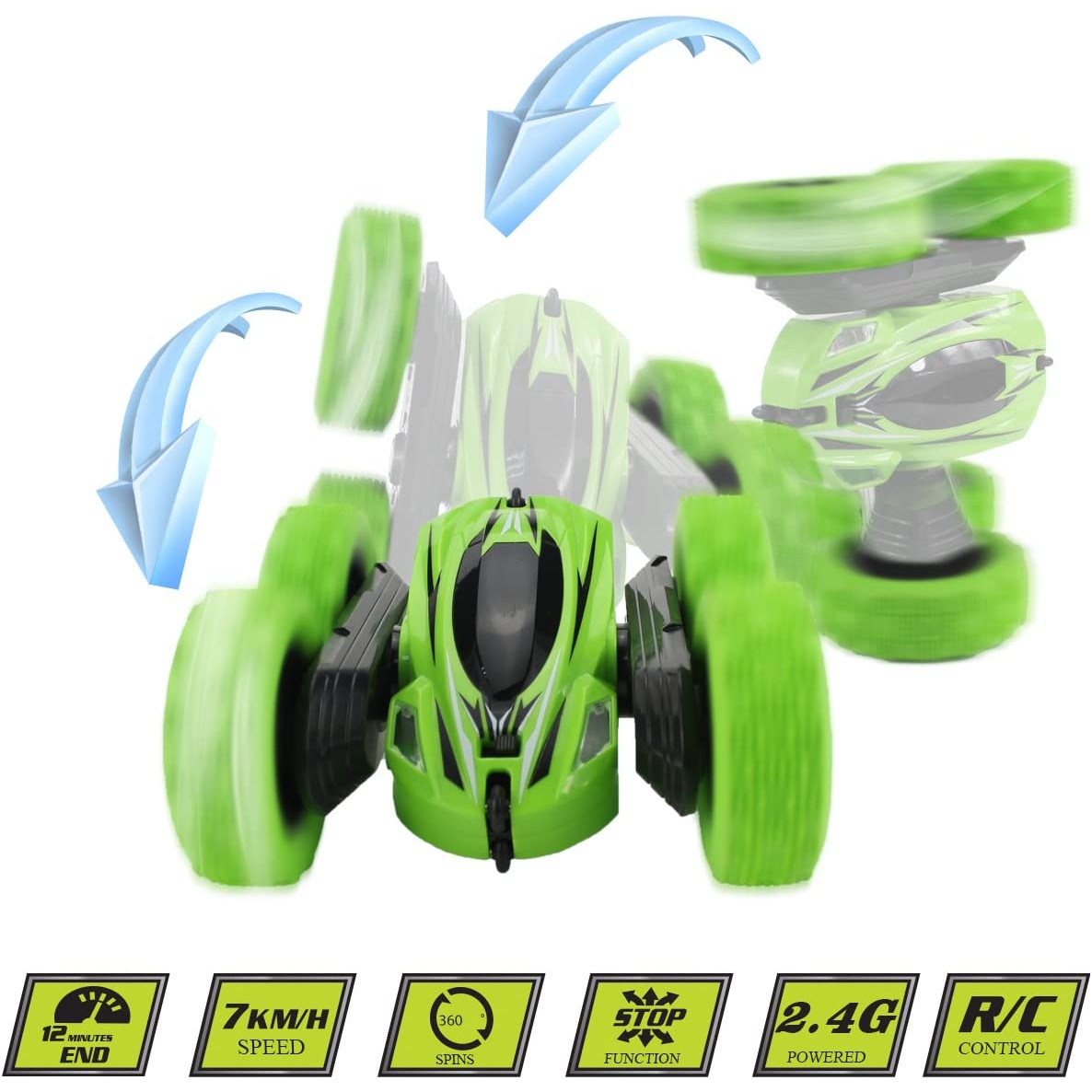 2.4G Flip Stunt Car 360 Rotate High Speed Remote Control Double-Sided 4WD RC Stunt Car Toys With Light For Kids