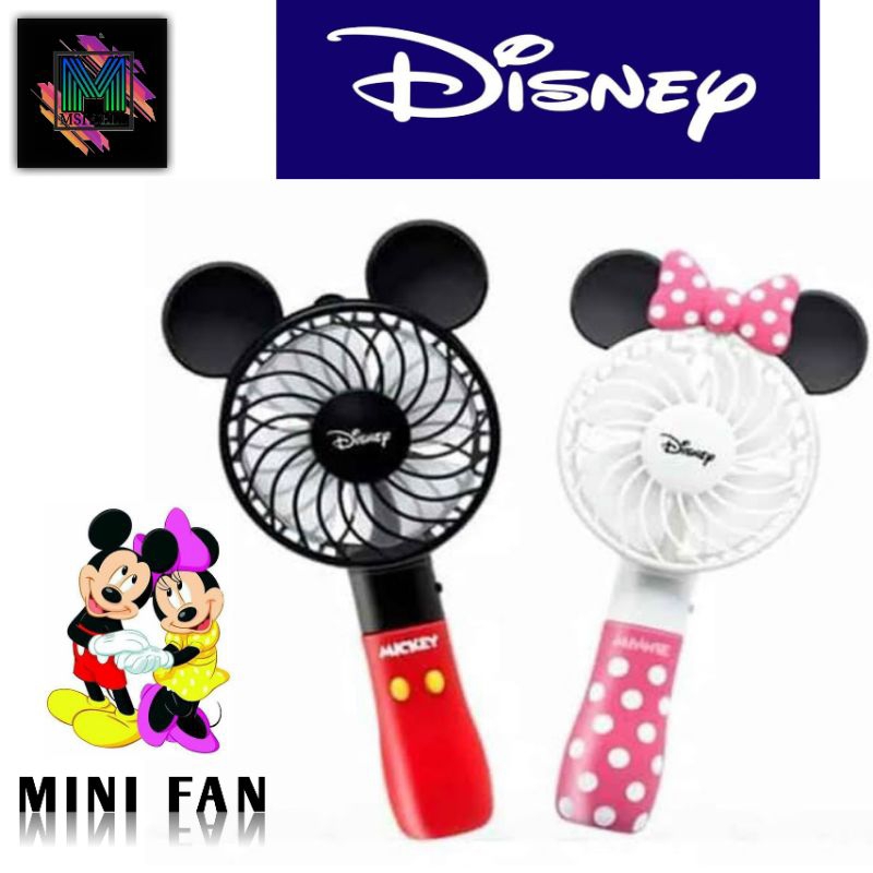 Kipas Angin Mini LED Karakter Kipas Angin Stand Portable Karakter Mickey Mouse Handy Mini Fan