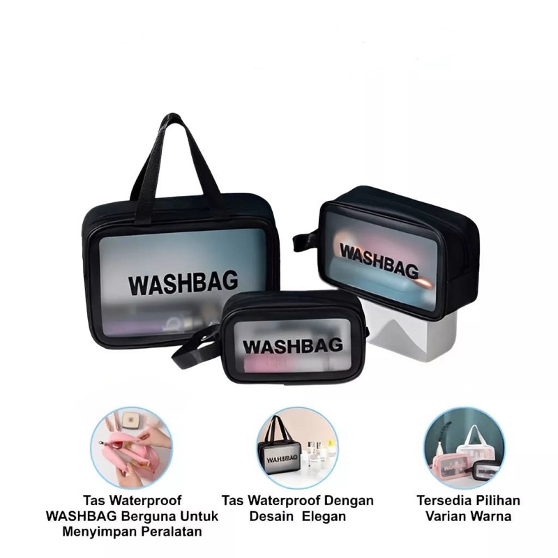 Tas Kosmetik Transparant / Pouch Make Up / Tas Make up Waterproof / WASHBAG Pouch Travel Make Up Bag Organizer Dompet Kosmetik Toiletry Waterproof Pouch Kosmetik / Pouch Make Up Wash Bag