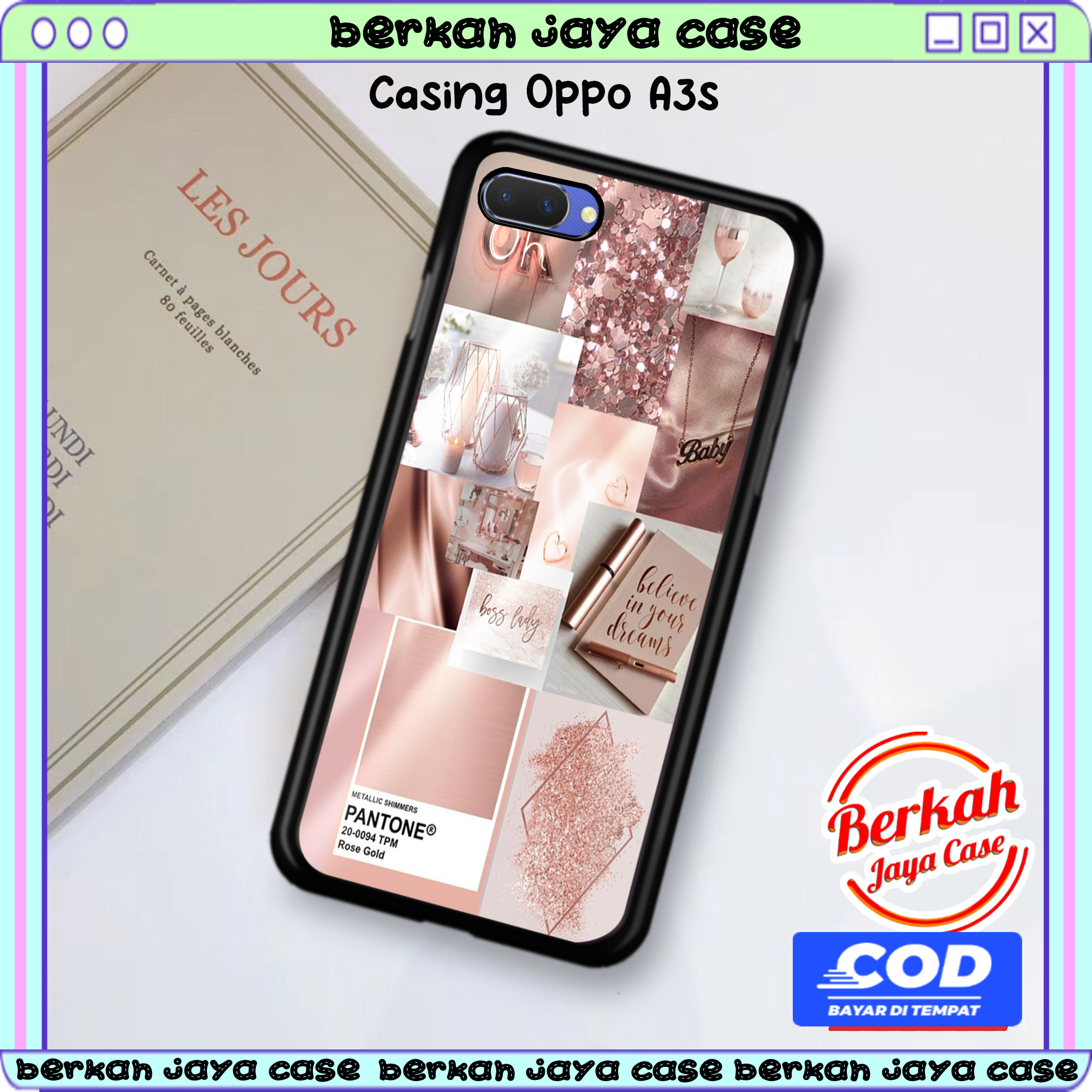 Case hp oppo a3s casing oppo a3s berkah case motif [NEW PINK03] case hp glossy Case Aesthetic terbar