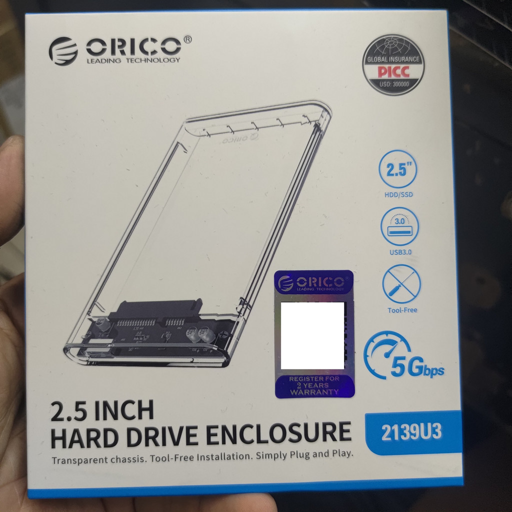 Orico HDD SSD Casing Enclosure 2139u3 Transparan Transparant USB Case