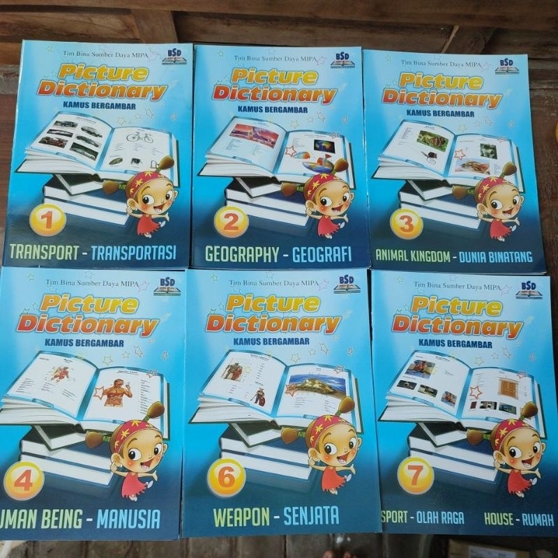 PICTURE DICTIONARY kamus bergambar 1set 11 buku berwarna