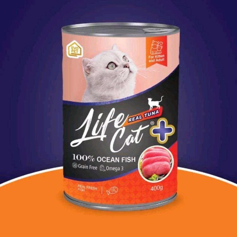 NEW PRODUK : (24 KALENG) MAKANAN KUCING LIFE CAT PLUS KALENG 400 GR