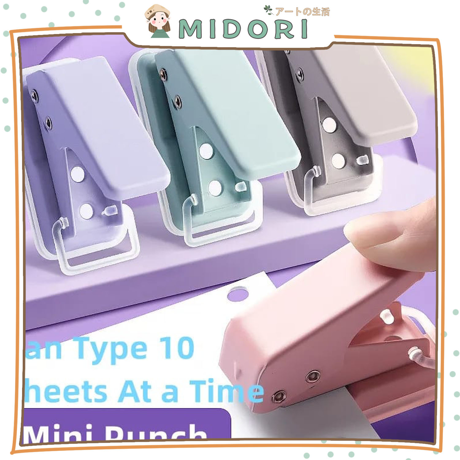 

[MIDORI] 1Pcs Mini I-HOLE PUNCH Portabel Pelubang kertas/ Stapler Kertas Planner DIY Scrapbook - F0195