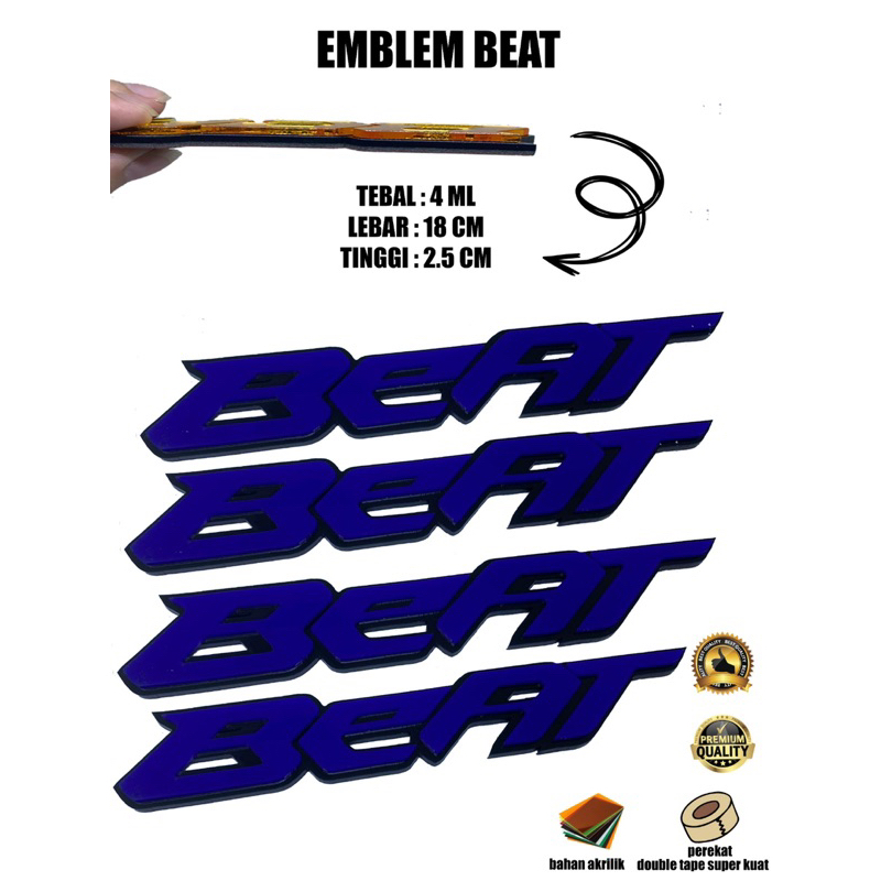 emblem motor beat mirror bahan asli aklilik tanpa campuran bahan lain