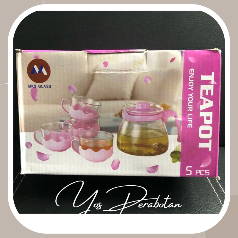 Teapot Set/ Teko dan Cangkir 5 in 1/ Peralatan Minum/ Cangkir Set/ Cangkir Hadiah Pernikahan/ Cangki