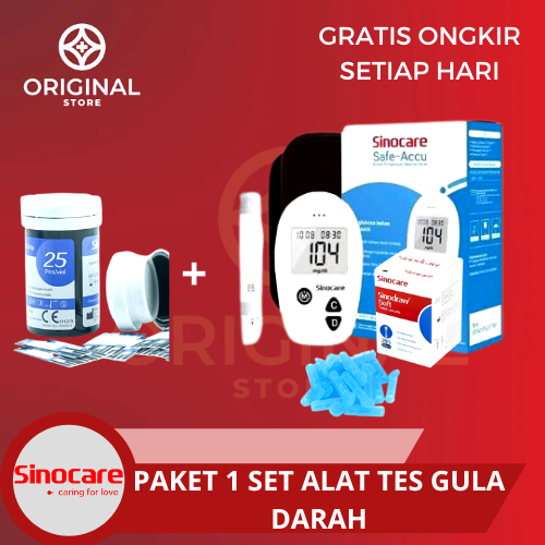 Sinocare Safe-Accu Strip Uji Gula Darah (50 Strip) Sinoheart