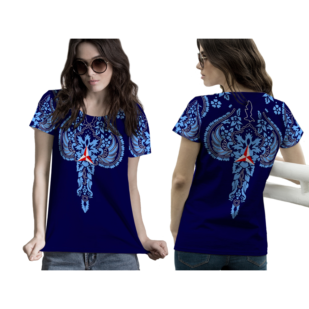 Fikastore - Kaos Wanita Desain Partai Demokrat Batik Terbaru