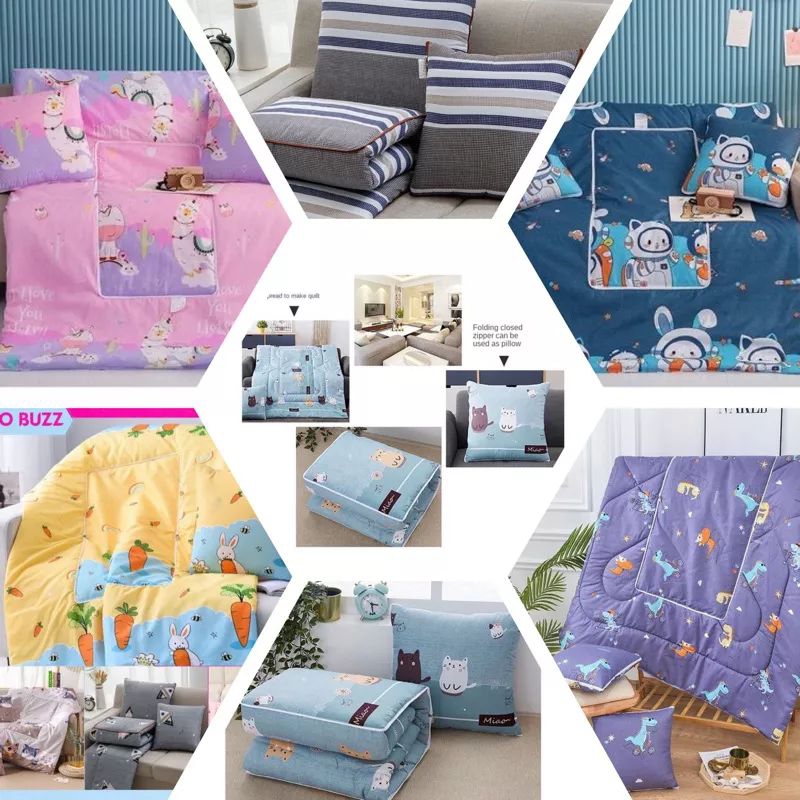 BALMUT Bantal Selimut Kepala Tidur/ Travel Dewasa &amp; Anak Bisa Lipat