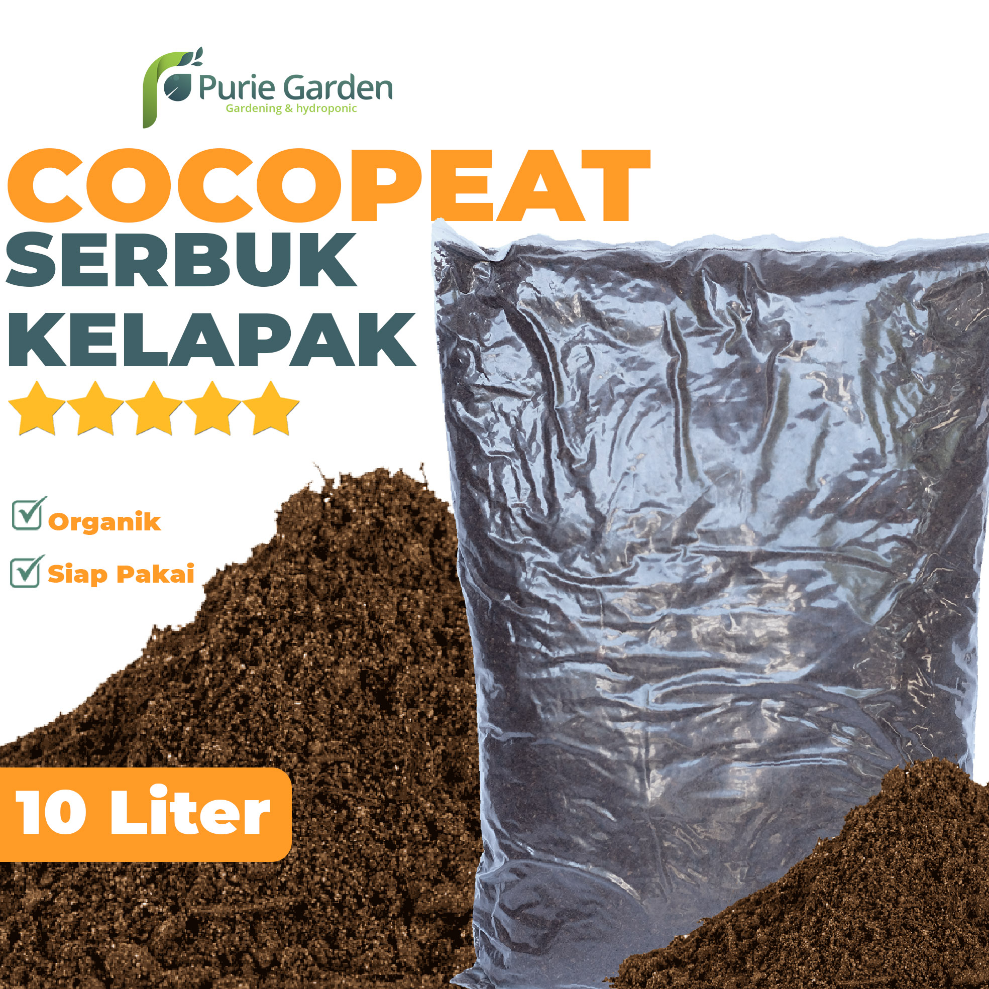 Media Tanam Cocopeat Sabut Serabut Kelapa 10L Puriegarden PG KDR