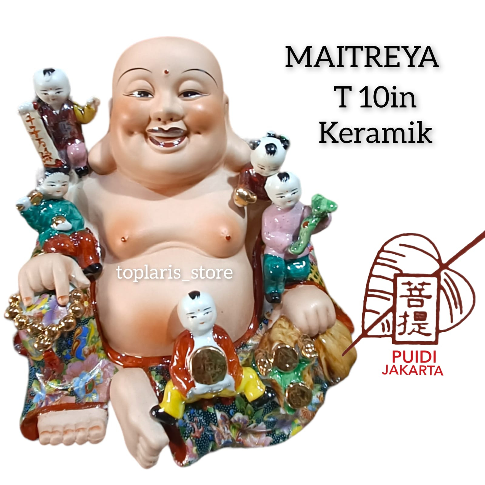 Patung Buddha Maitreya 10in Keramik 023 TPO