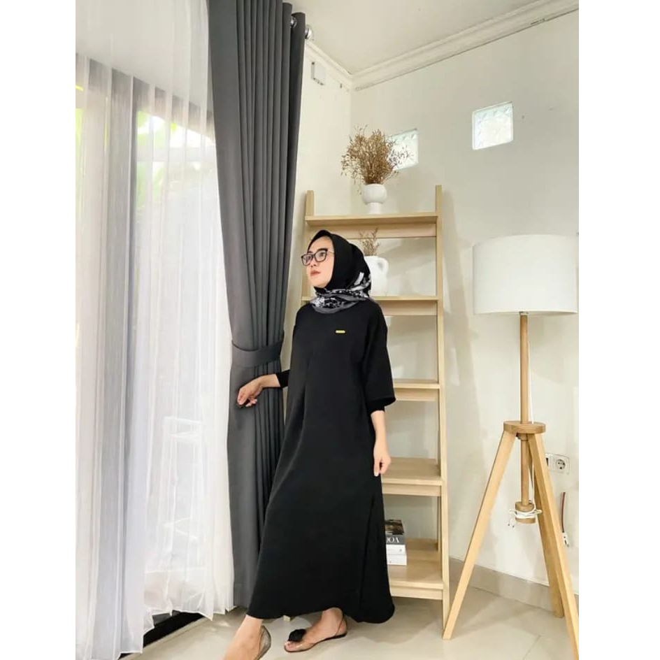 LUCY GAMIS MIDI DRESS POLOS OVERSIZE ATASAN WANITA BUSUI CRINCLE AIRFLOW PREMIUM (KJI)