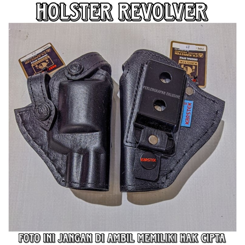 HOLSTER REVOLVER POLRI  KULIT PRES ASLI BERKUALITAS