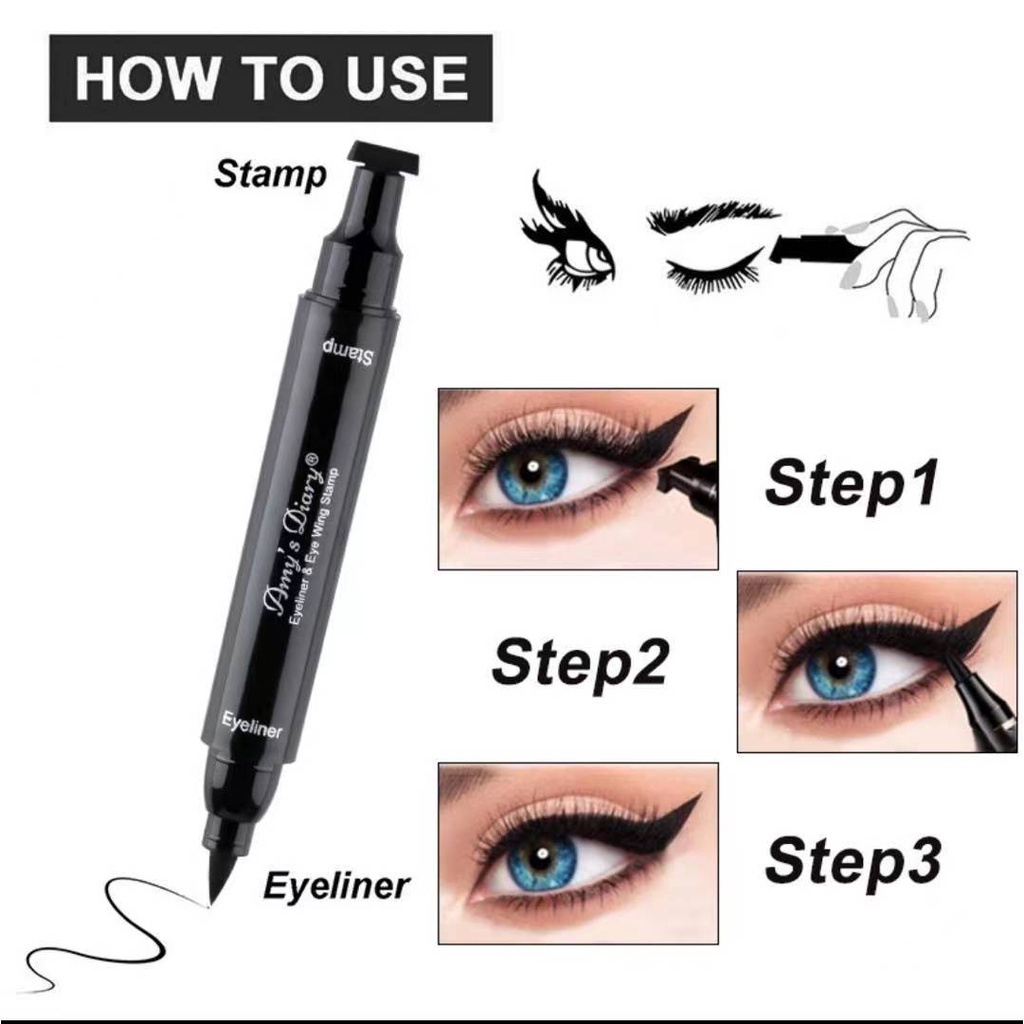 Eyeliner Stamp 2 in 1 waterproof hitam pekat