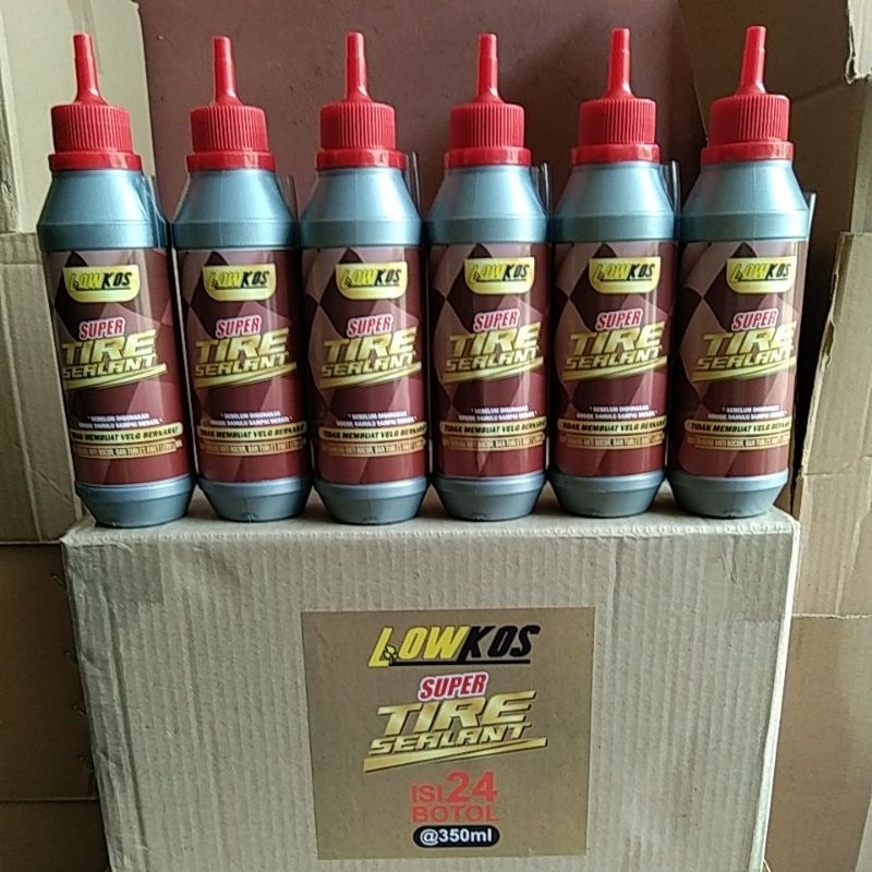 LOWKOS - SUPER TIRE SEALANT 1 Kardus (24 Botol) Cairan Ban Tubles Anti Ranjau Paku , Tambal Otomatis