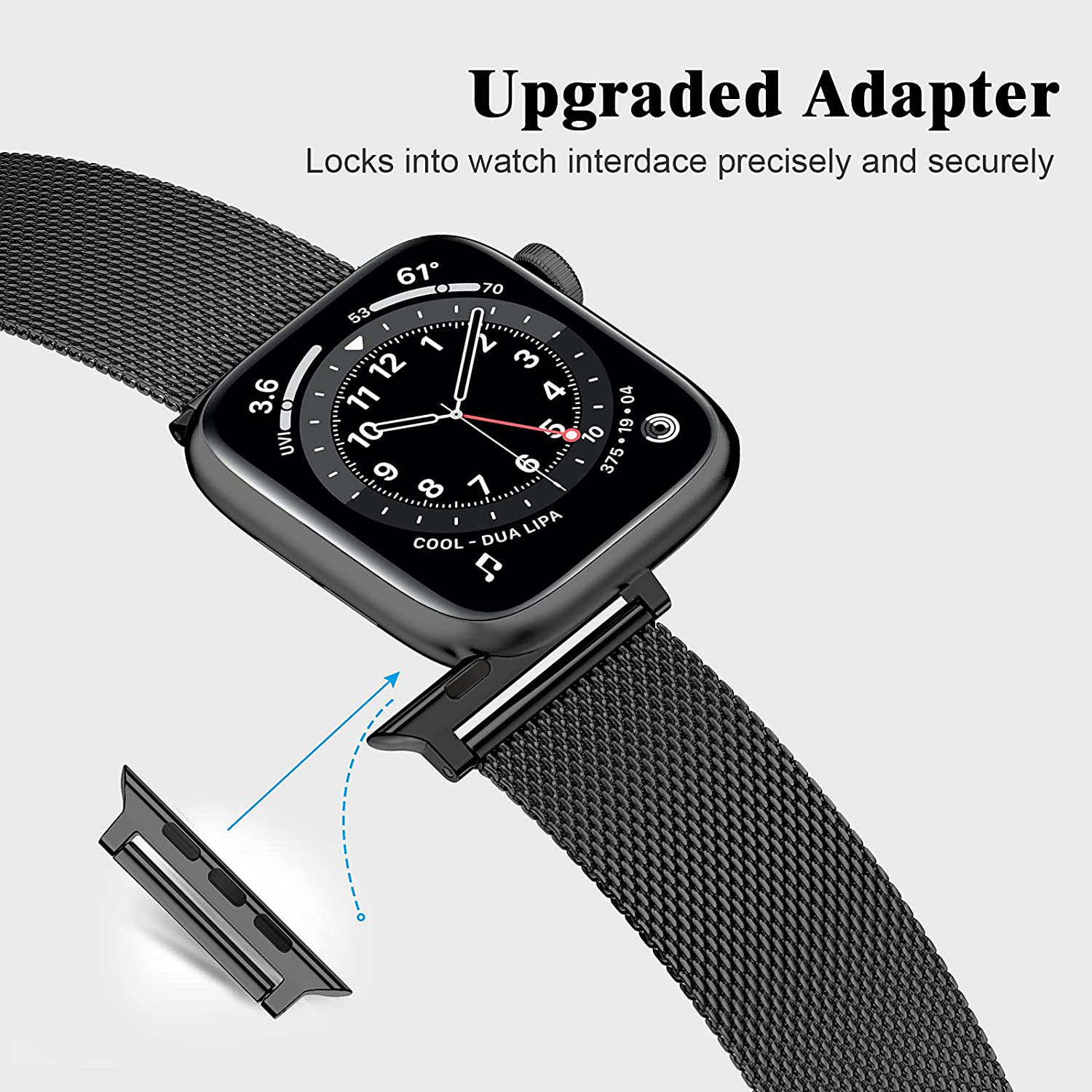 Strap Apple Watch Series 7 8 9 Milanese Loop Stainless Steel Cover Silicone iWatch 41mm 45mm Smartwatch Band Locked