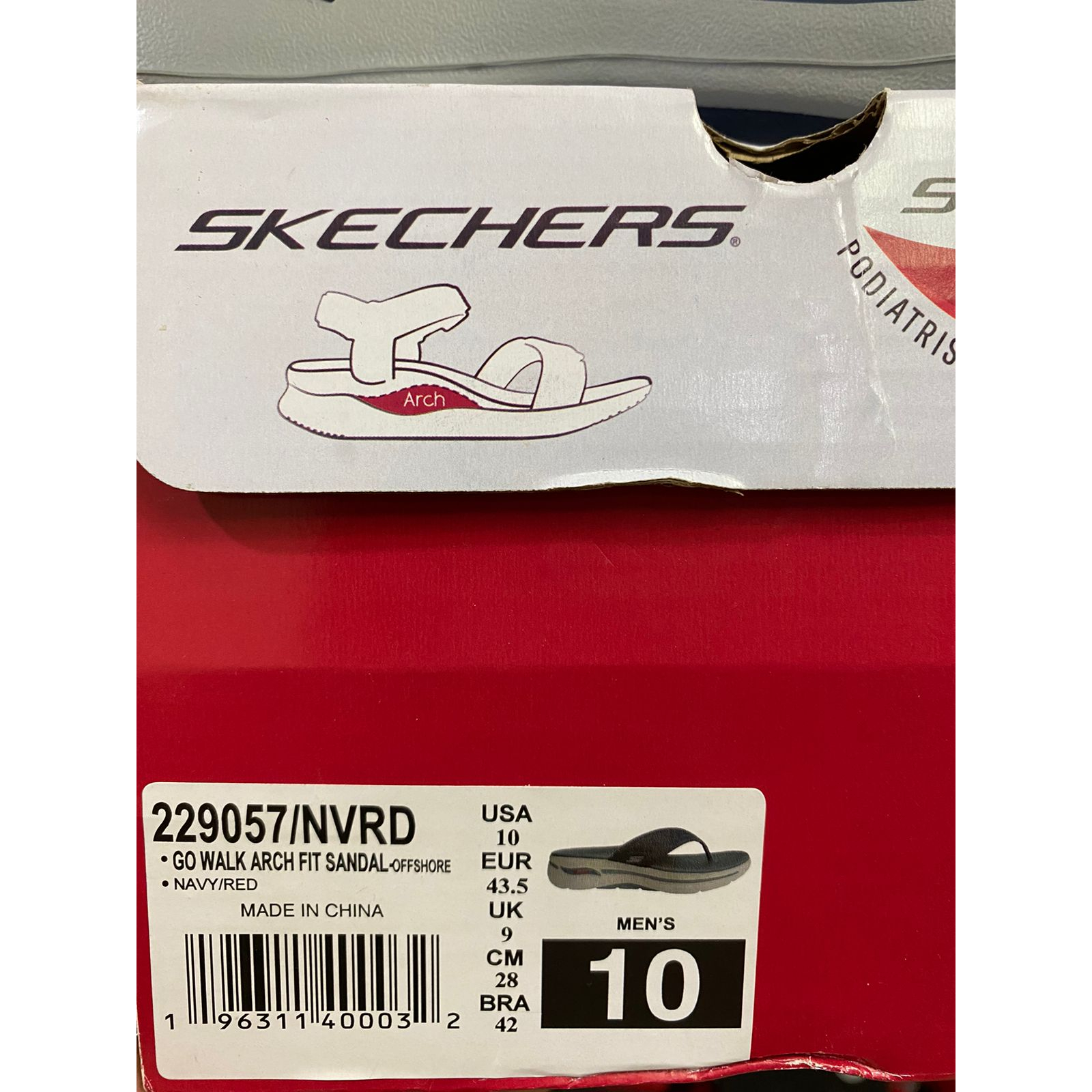 Skechers Go Walk Arch Fit Sandal - Off Shore 229057/NVRD Sendal Pria Original