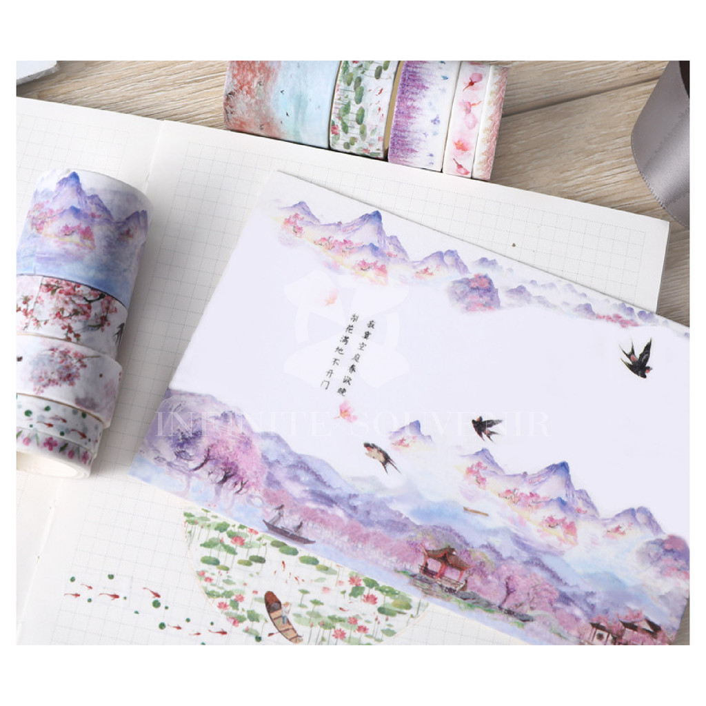 10 ROLL / set Washi Tape Japan Masking Tape / Selotif Bergambar / Decor Jurnal / Dekor Srapbook / DIY Buku Diary