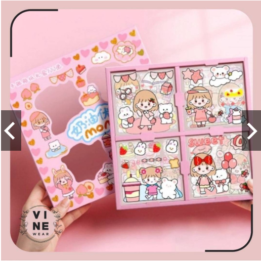 STICKER MOTIF KARTUN KOREA LUCU ANTI AIR/DEKORASI HANDBOOK SCRAPBOOK/STICKER BOTOL MINUM VD