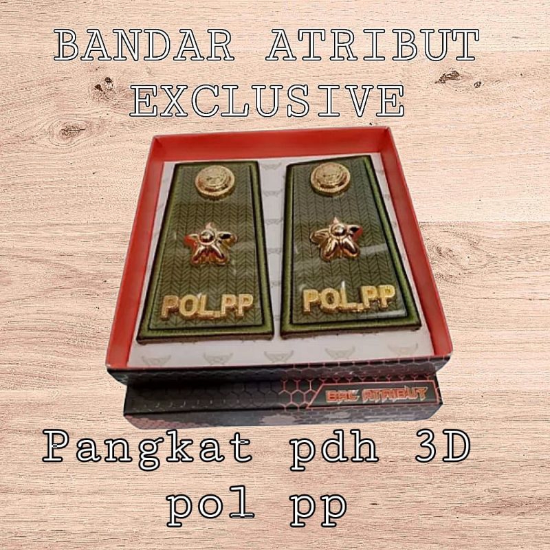 Pangkat pdh Pol PP 3D Kancing Kain Akrilik Exclusive