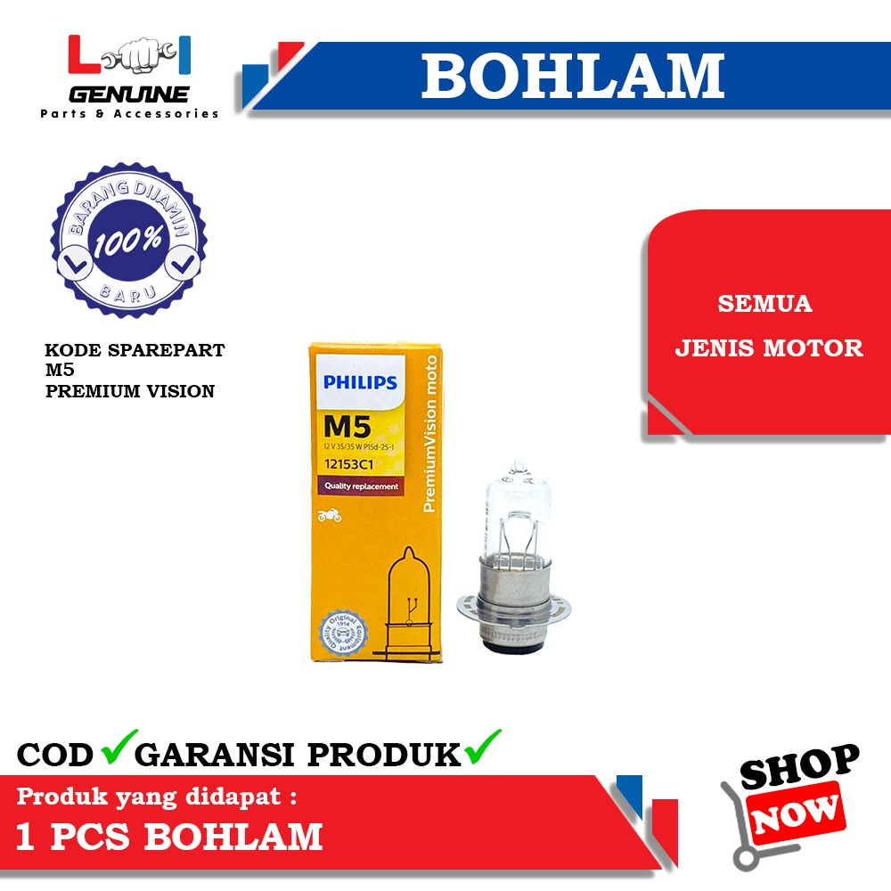 -LOI- LAMPU BOHLAM STOP PHILIPS 35/35W-1 M5 KAKI 1 12153C1