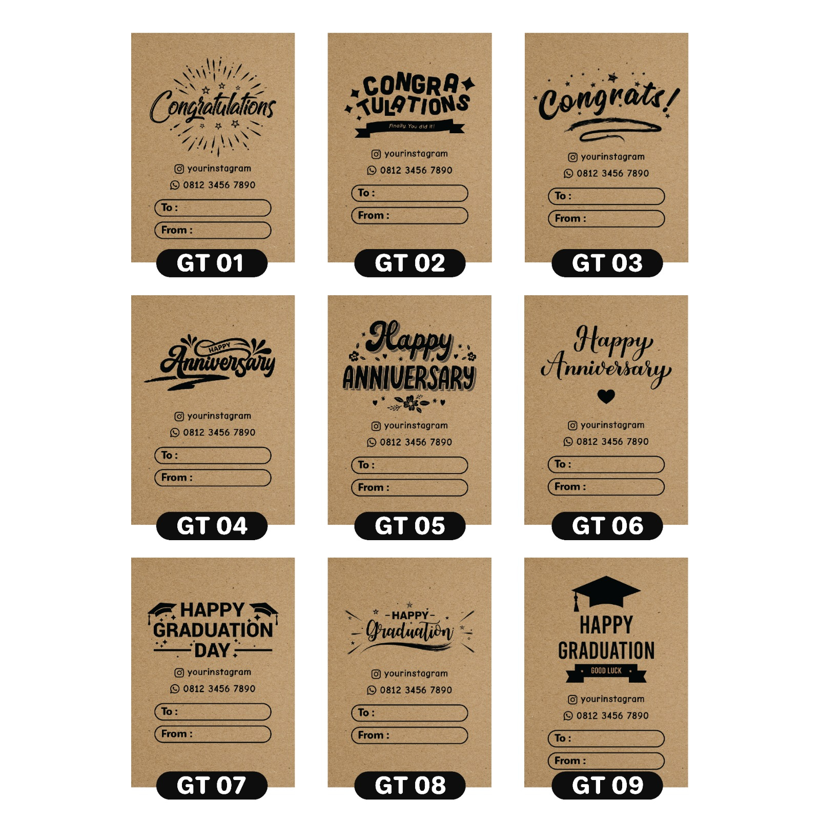 

Hang Tag Custom Ulang Tahun Pola Kraft Paper 2 Sisi Happy Graduation Series | Tag Label Hampers | Hang Tag Free Design