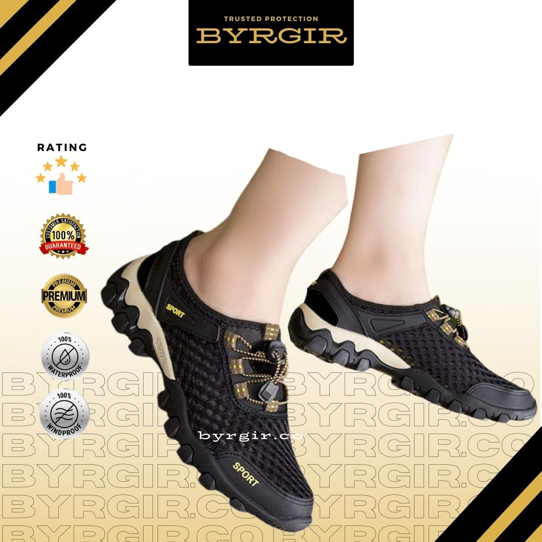 BYRGIR Sepatu Tracking Sport Pria Sneakers Gunung Hiking Quick Dry Outdoor Import Sporturedo Stonger Terbaru Shoe Olahraga Laki Laki Original Korean