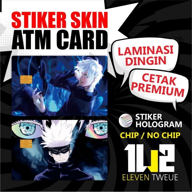 

Stiker Card ATM Gojo Satoru Jujutsu Kaisen | Flazz | e money Premium Hologram Murah